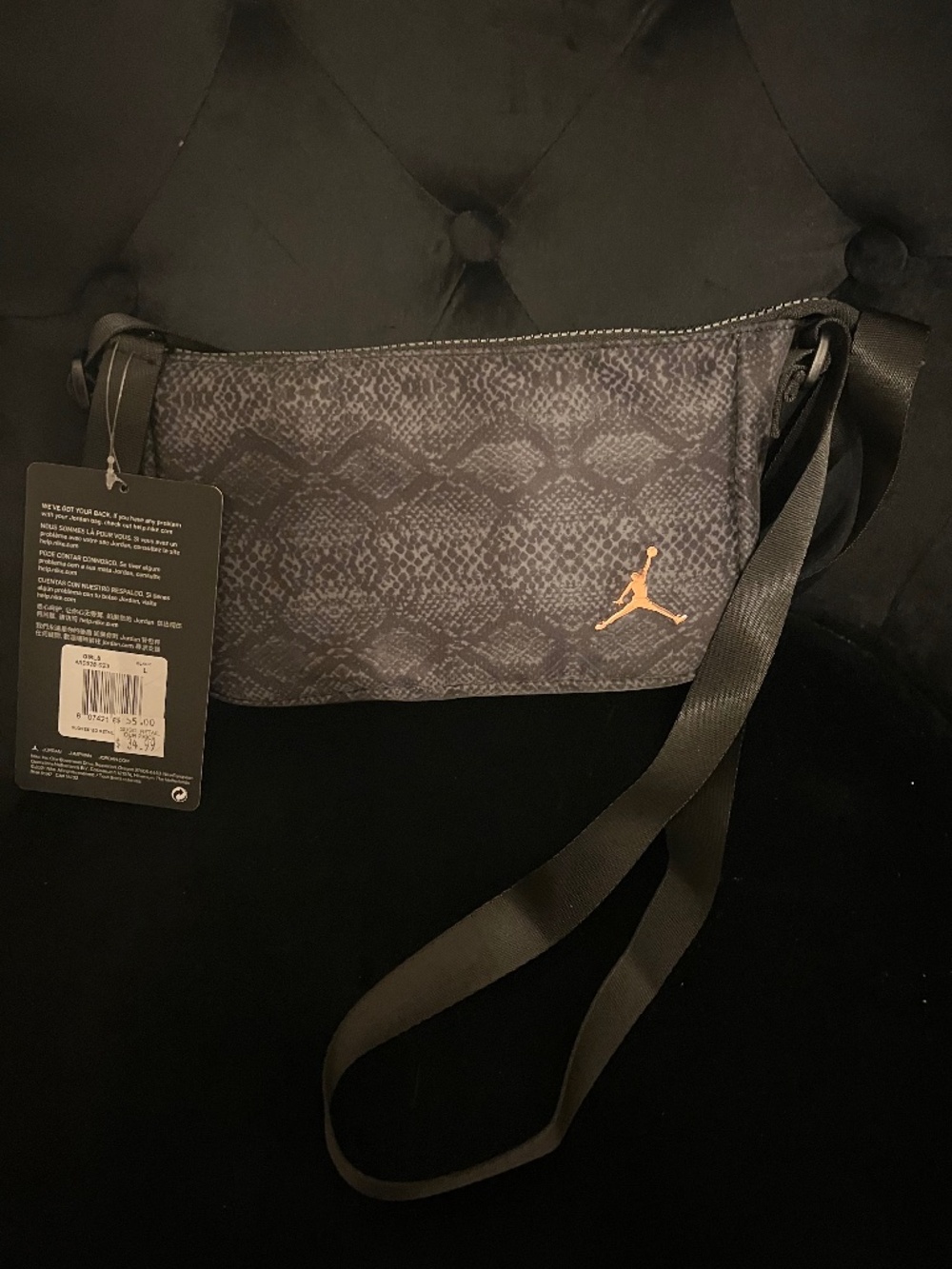 Women's Black Jordan Jacquard Jumpman Shoulder Bag